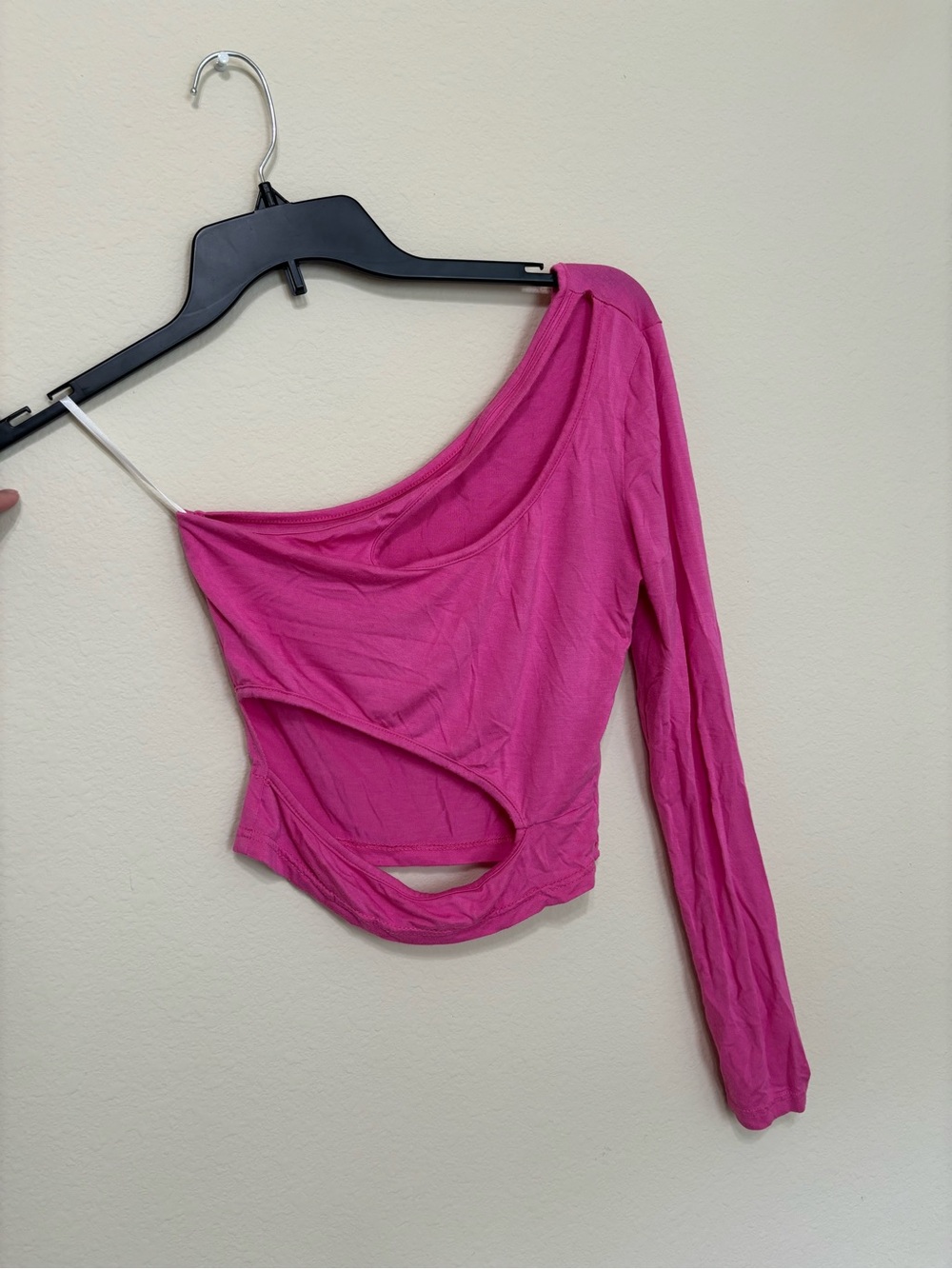 Women's Asymmetrical One-Shoulder Cutout Top - Hot Pink